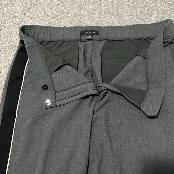 Ann Taylor Side Stripe Track Pants Gray Black Large - Picture 10 of 14